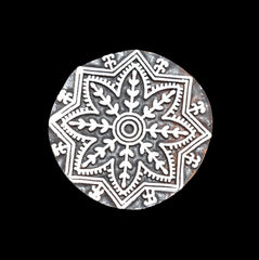 Indian Wood Printing Block - Snowflake (7cm)
