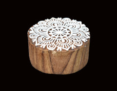 Indian Wood Printing Block - Flower (5.5cm)