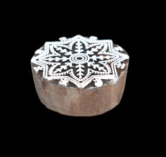 Indian Wood Printing Block - Snowflake (7cm)