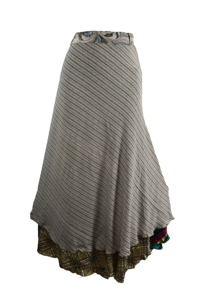 Sari Silk Wrap Skirt XL 66"