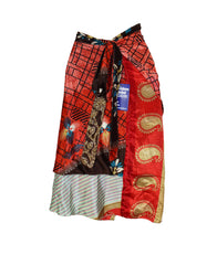 Knee Length Sari Silk Wrap Skirt 62"