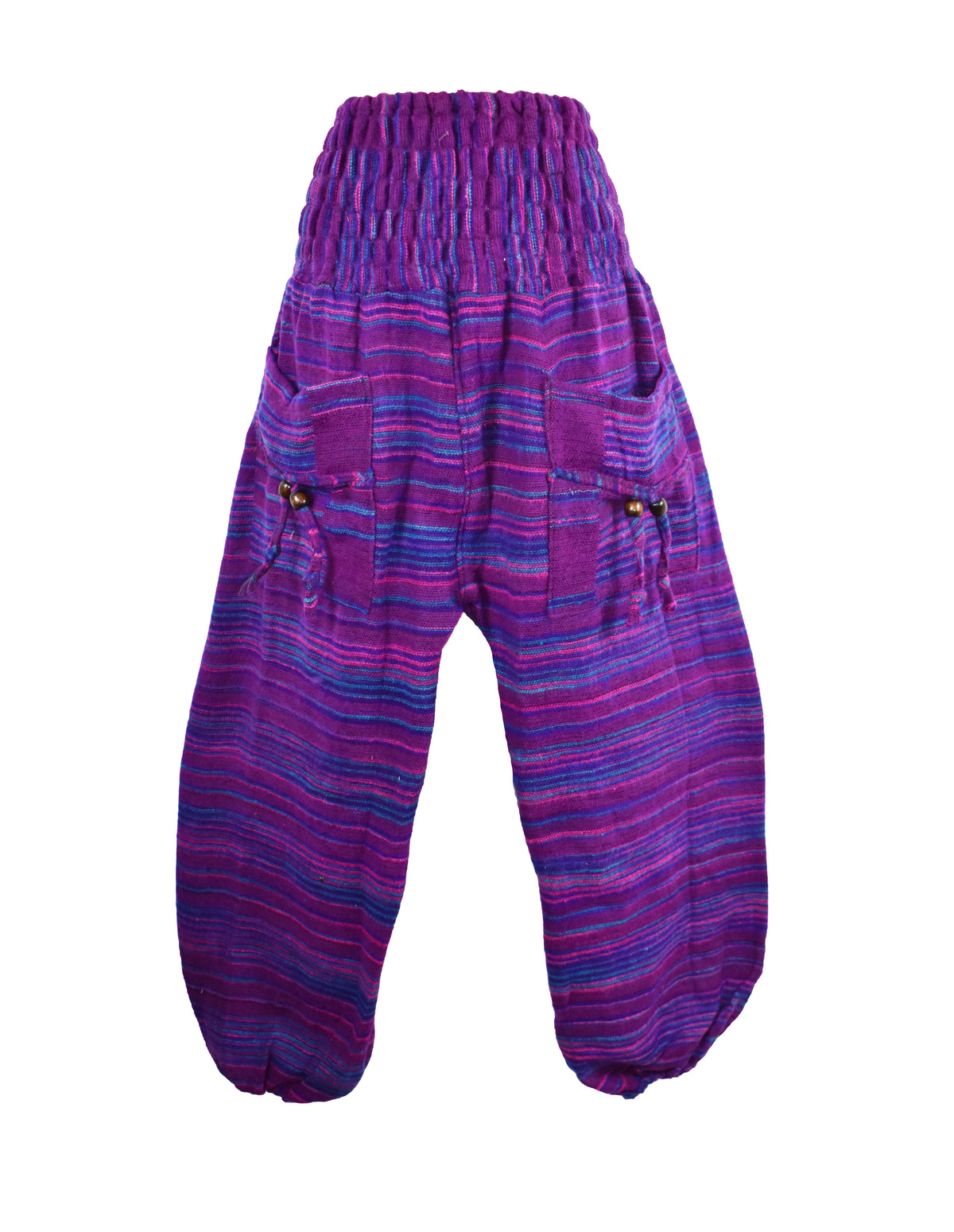 Striped Acrylic Fleece Harem Trousers