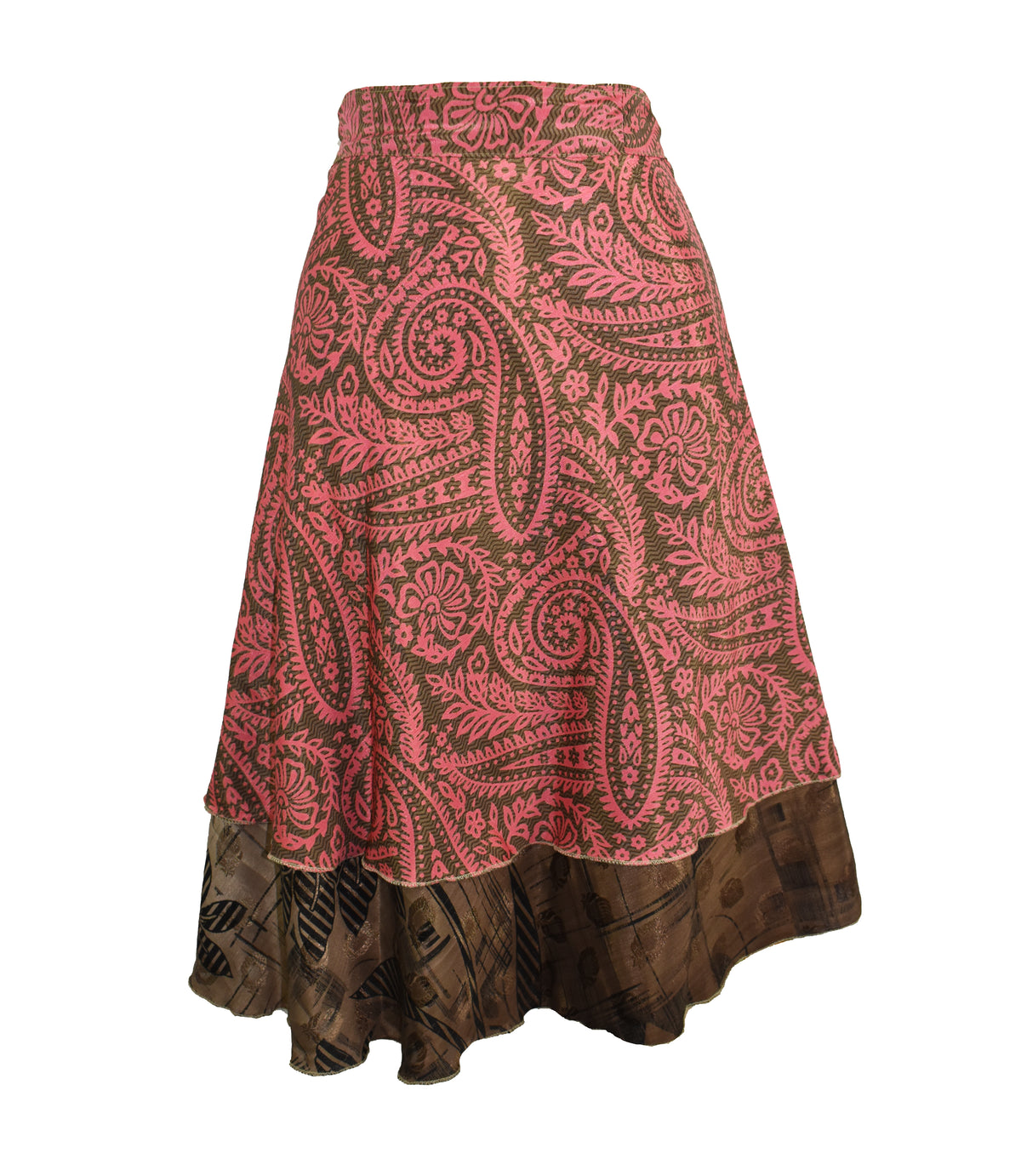 Knee Length Sari Silk Wrap Skirt 48"