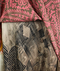 Knee Length Sari Silk Wrap Skirt 48"