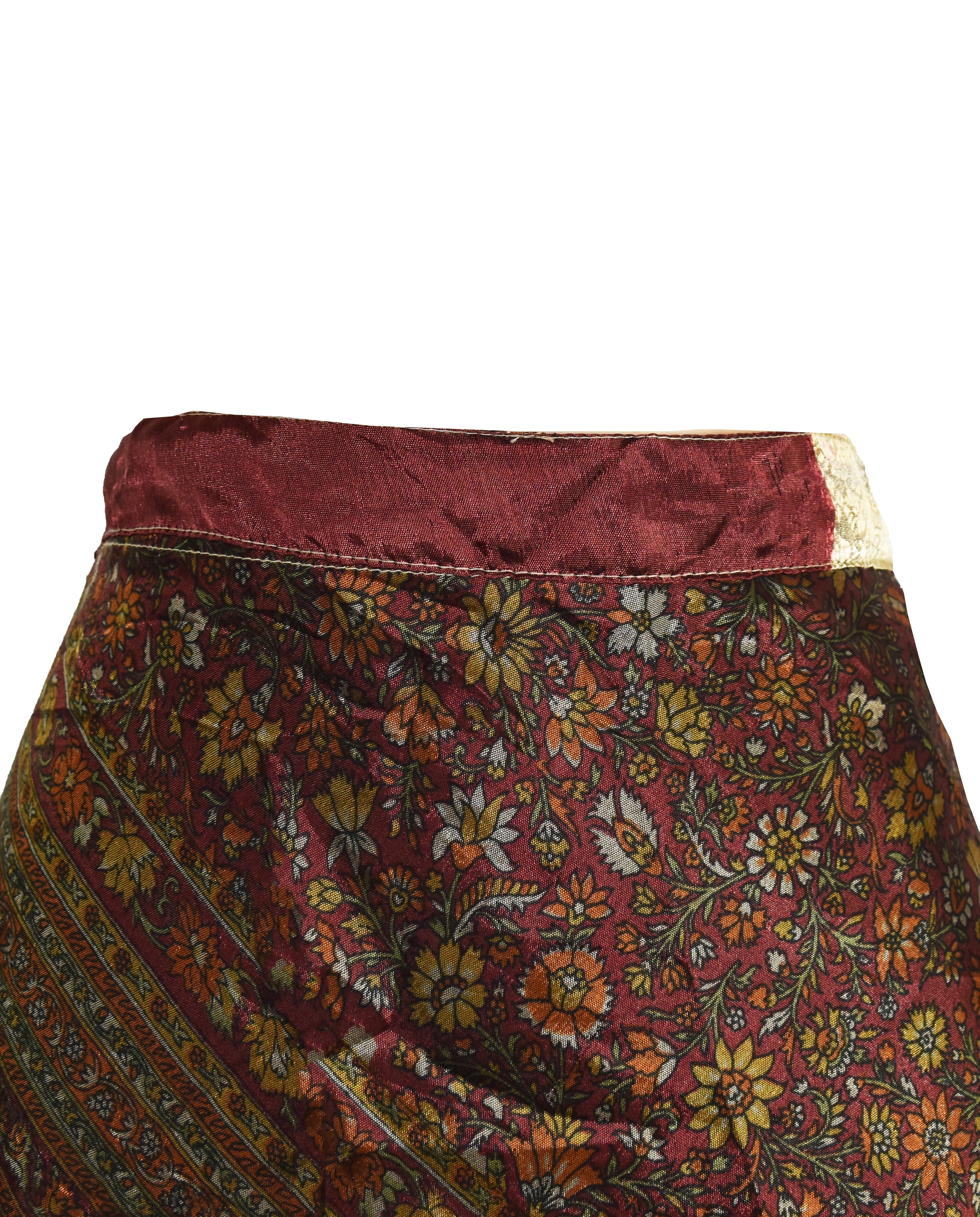 Tea Calf Length Sari Silk Wrap Skirt 70"
