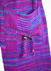 Striped Acrylic Fleece Harem Trousers