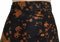 Tea Calf Length Sari Silk Wrap Skirt 58"