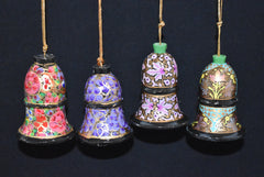 Set of 4 Small Fair Trade Hand-Painted Christmas Hanging Bells