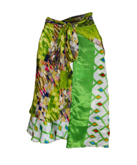 Knee Length Sari Silk Wrap Skirt 62"