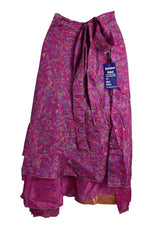 Tea Calf Length Sari Silk Wrap Skirt 58"