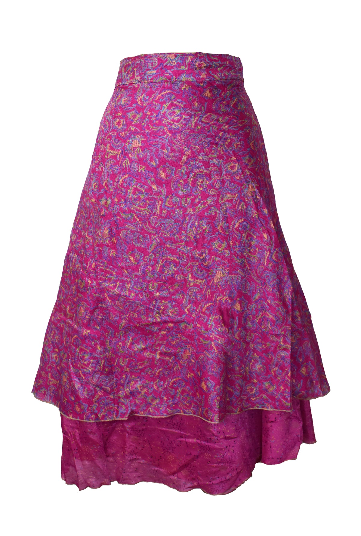 Tea Calf Length Sari Silk Wrap Skirt 58"