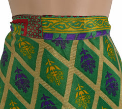 Knee Length Sari Silk Wrap Skirt 48"