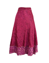 Tea Calf Length Sari Silk Wrap Skirt 58"