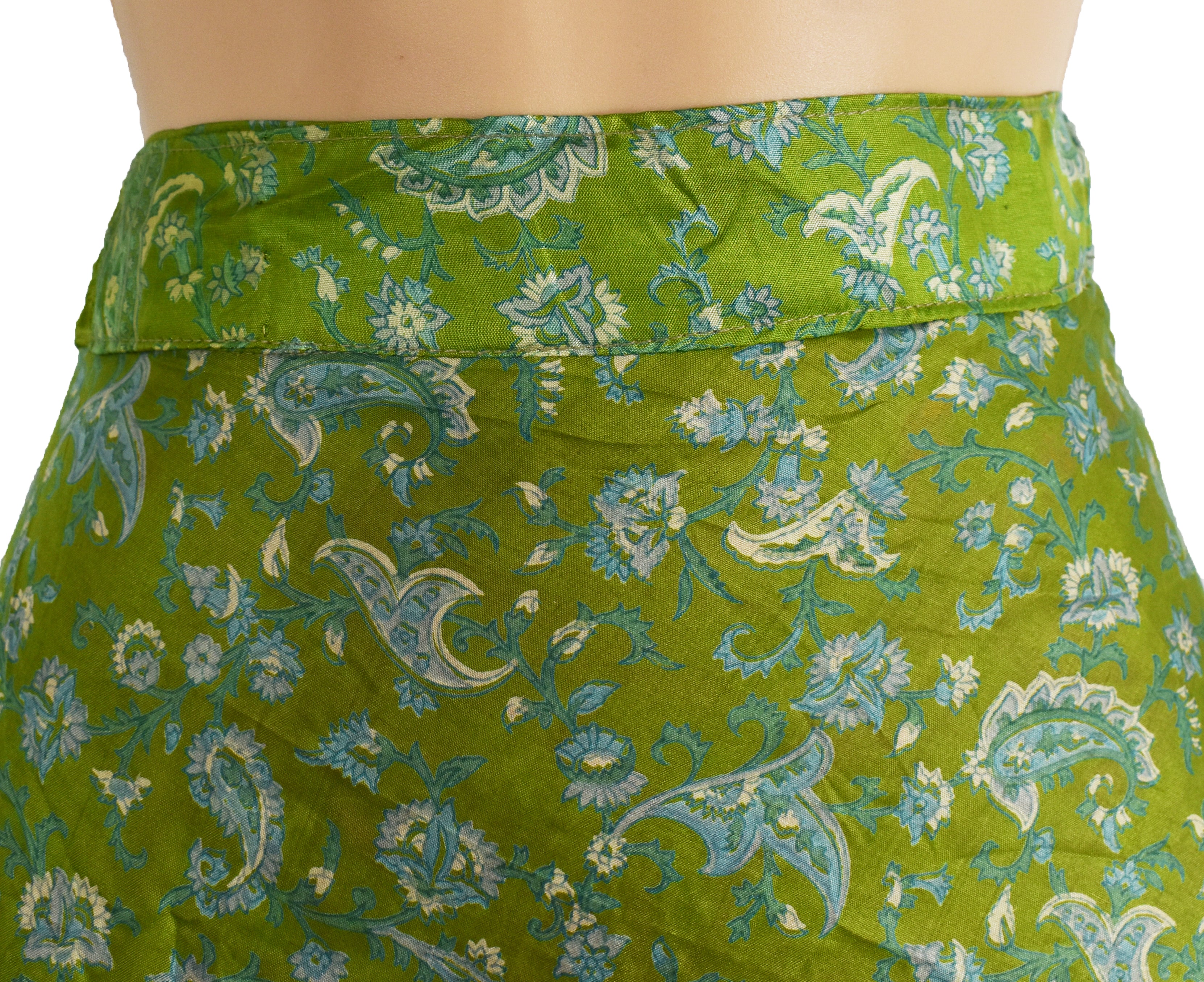 Tea Calf Length Sari Silk Wrap Skirt 56"
