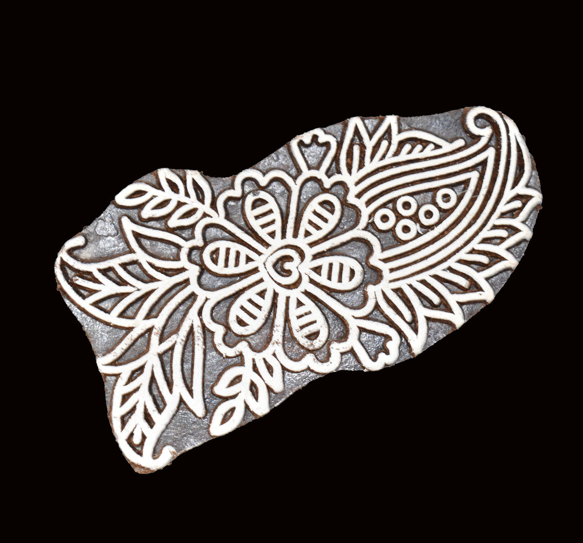 Indian Wood Printing Block - Flower (8x4cm)