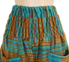 Striped Acrylic Fleece Harem Trousers