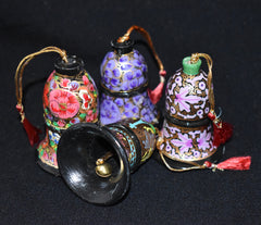 Set of 4 Small Fair Trade Hand-Painted Christmas Hanging Bells