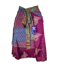 Knee Length Sari Silk Wrap Skirt 62"