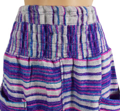 Striped Acrylic Fleece Harem Trousers