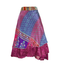 Knee Length Sari Silk Wrap Skirt 62"