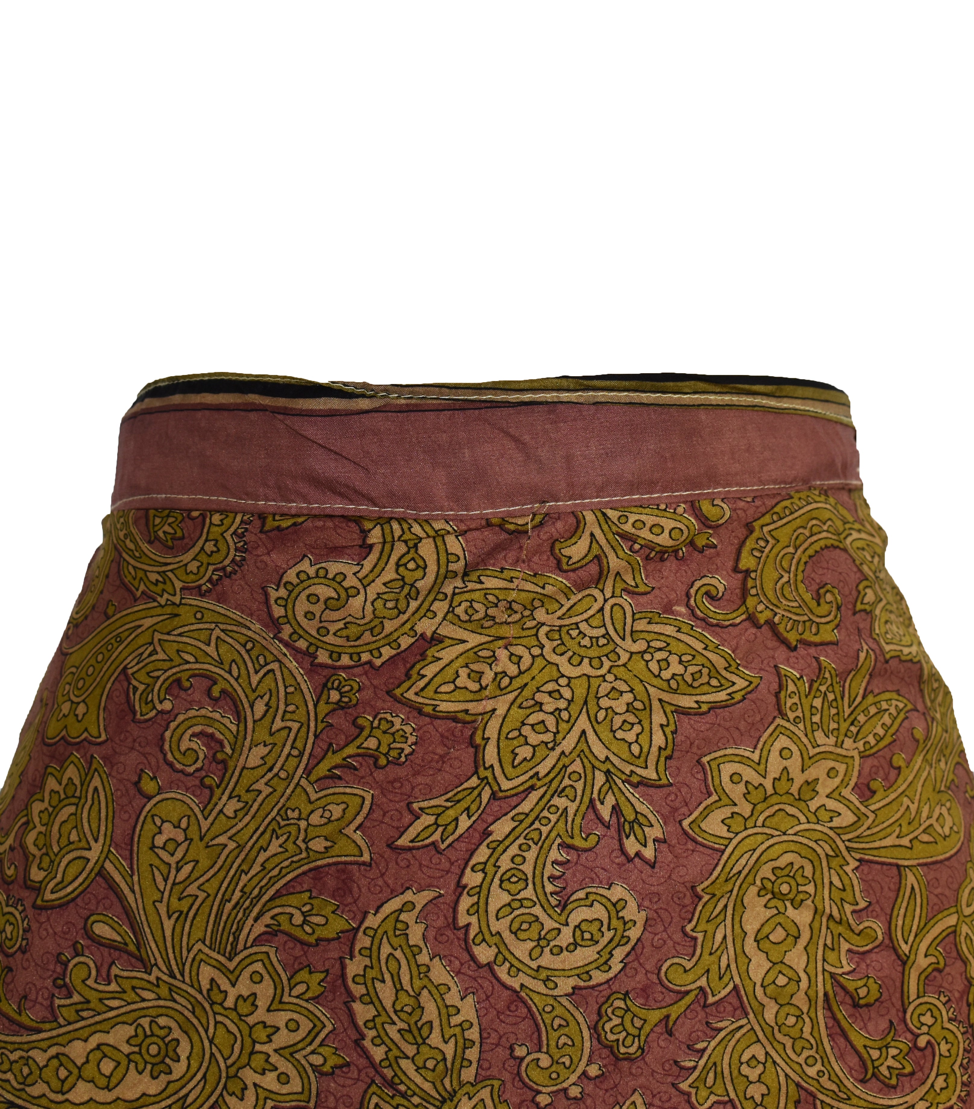 Tea Calf Length Sari Silk Wrap Skirt 66"