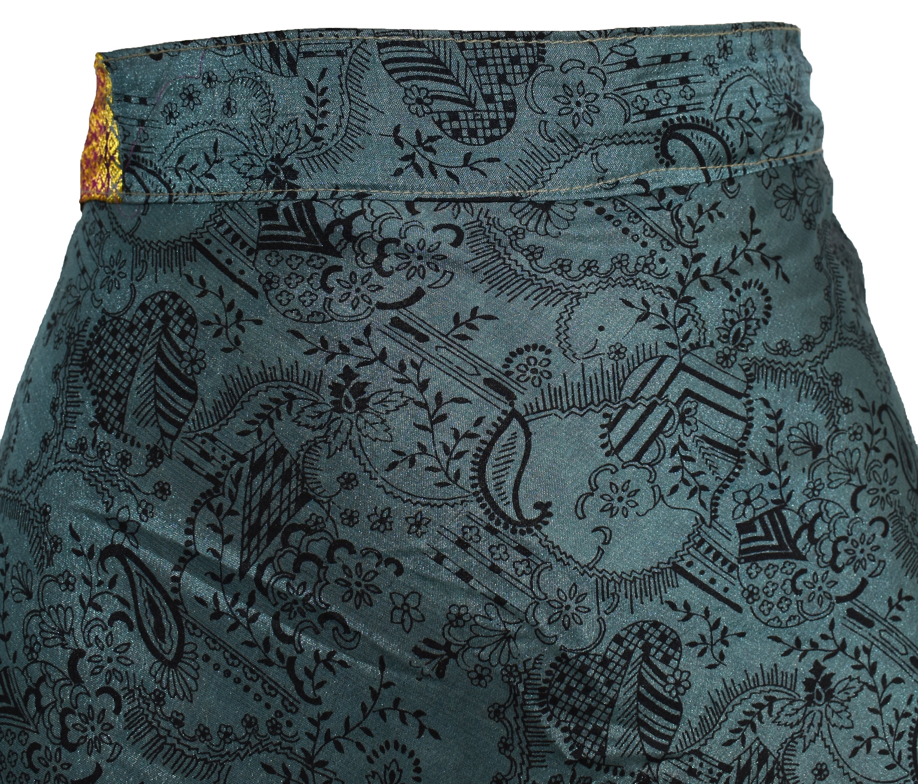 Tea Calf Length Sari Silk Wrap Skirt 58"