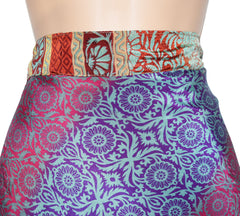 Knee Length Sari Silk Wrap Skirt 62"
