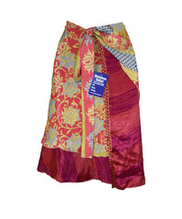 Knee Length Sari Silk Wrap Skirt 62"