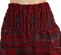 Striped Acrylic Fleece Harem Trousers