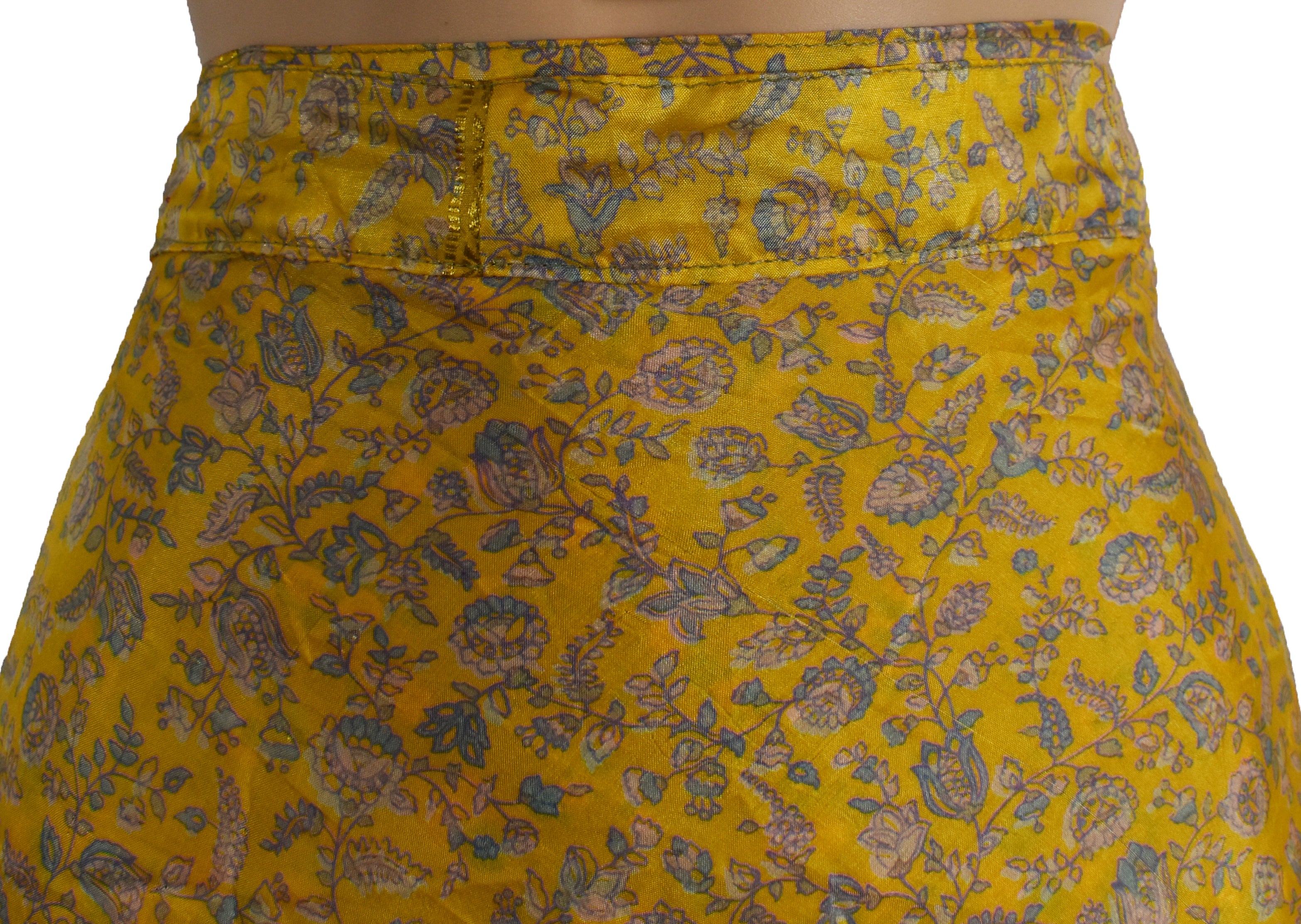 Tea Calf Length Sari Silk Wrap Skirt 58"