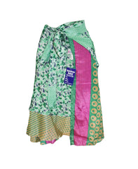 Knee Length Sari Silk Wrap Skirt 62"
