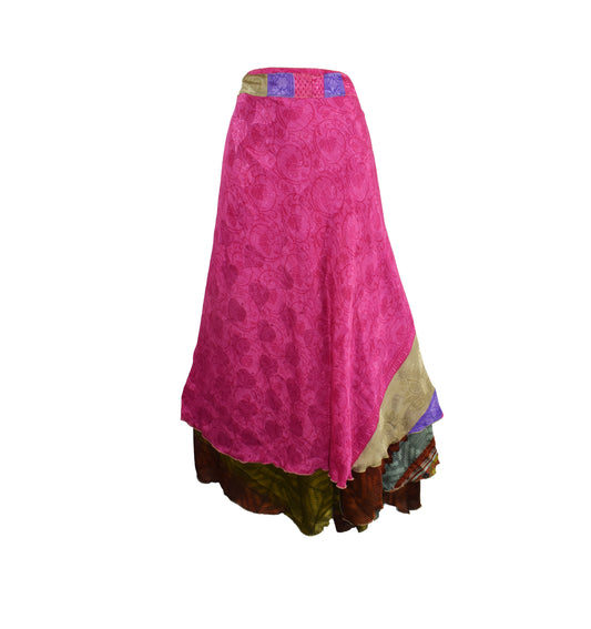 Sari Silk Wrap Skirt 2XL 70"