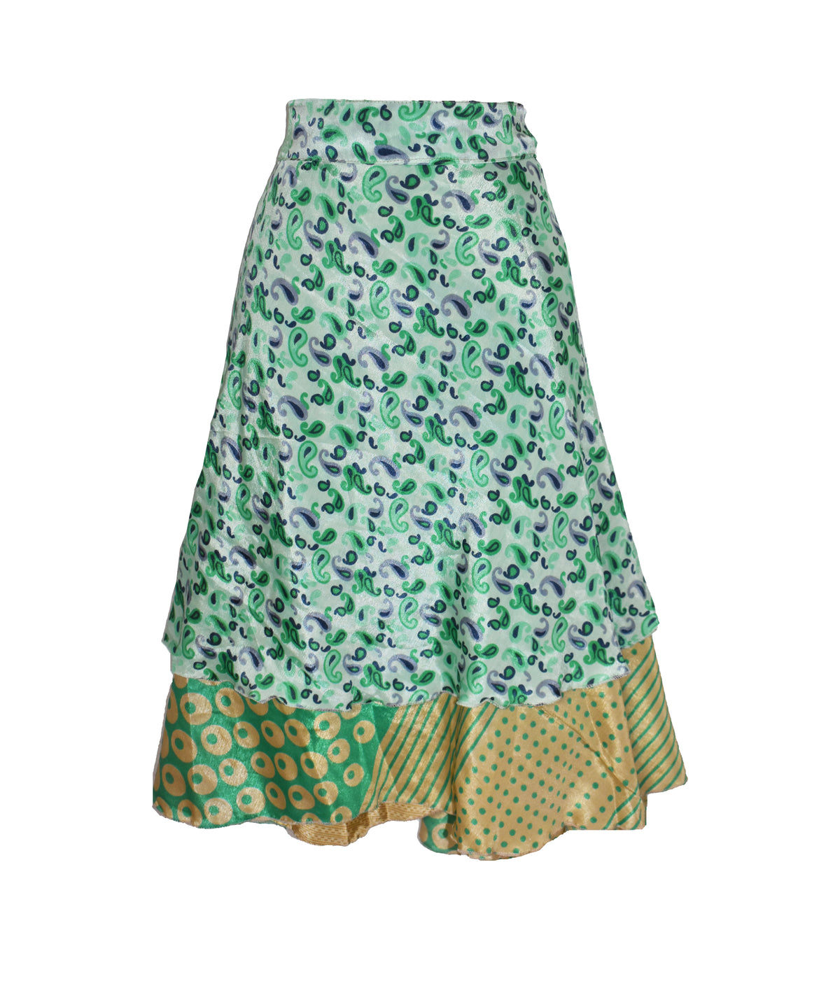 Knee Length Sari Silk Wrap Skirt 62"