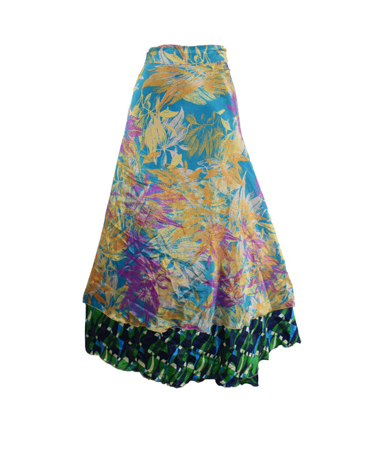 Sari Silk Wrap Skirt 2XL 72"