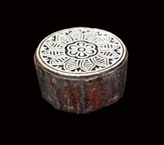 Indian Wood Printing Block - Flower (5.5cm)