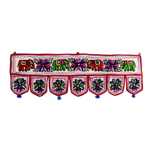 Embroidered Cotton Elephant Door Toran