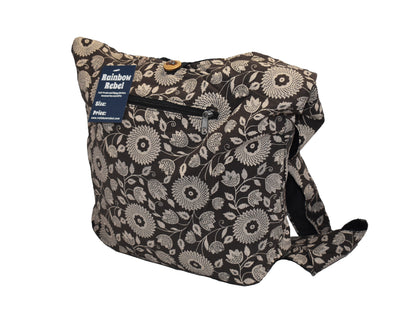 Flower Print Cotton Monk Bag