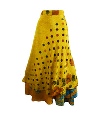 Sari Silk Wrap Skirt XL 66"