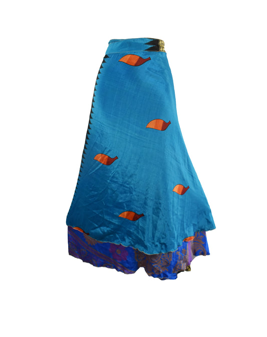 Sari Silk Wrap Skirt 2XL 70"