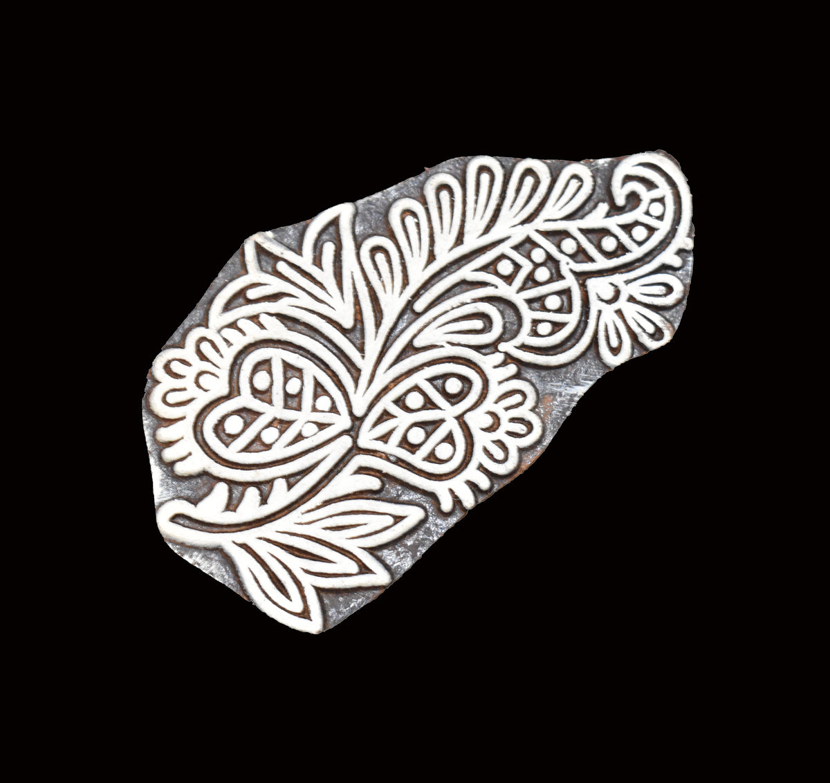 Indian Wood Printing Block - Flower (8x4cm)