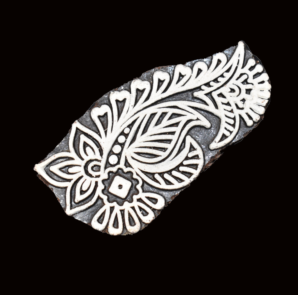 Indian Wood Printing Block - Flower (8x4cm)