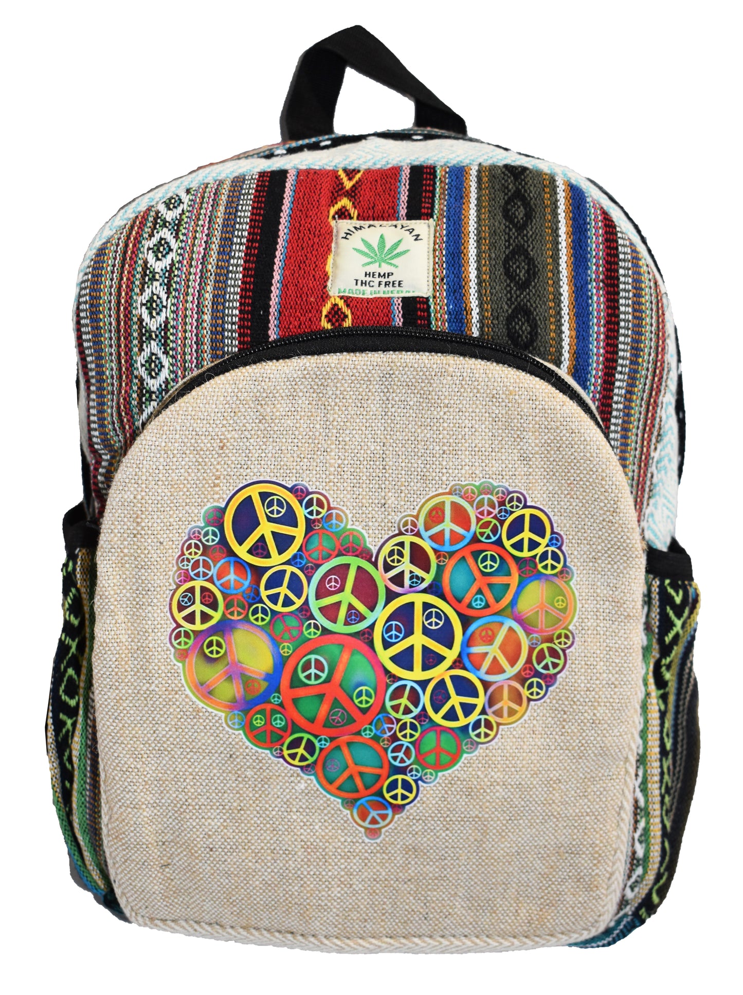 Heart CND Peace Printed Cotton Back Pack