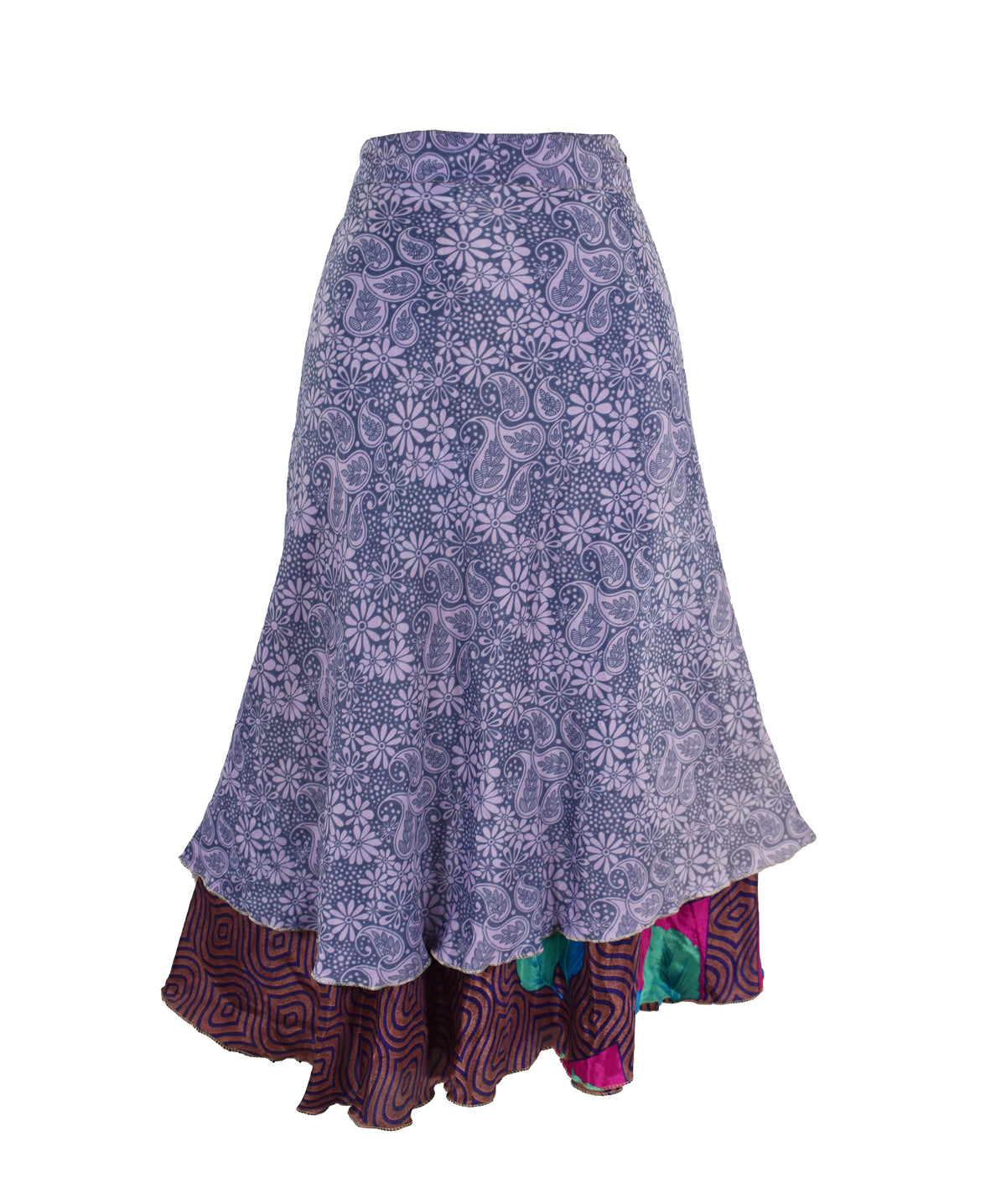 Tea Calf Length Sari Silk Wrap Skirt 50"