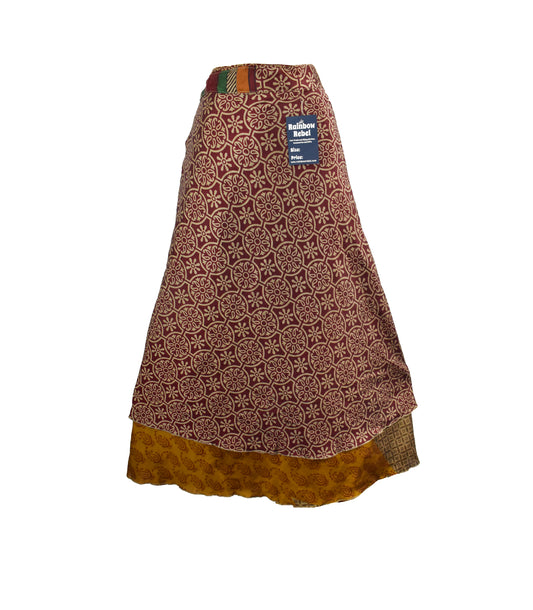 Sari Silk Wrap Skirt 2XL 70"