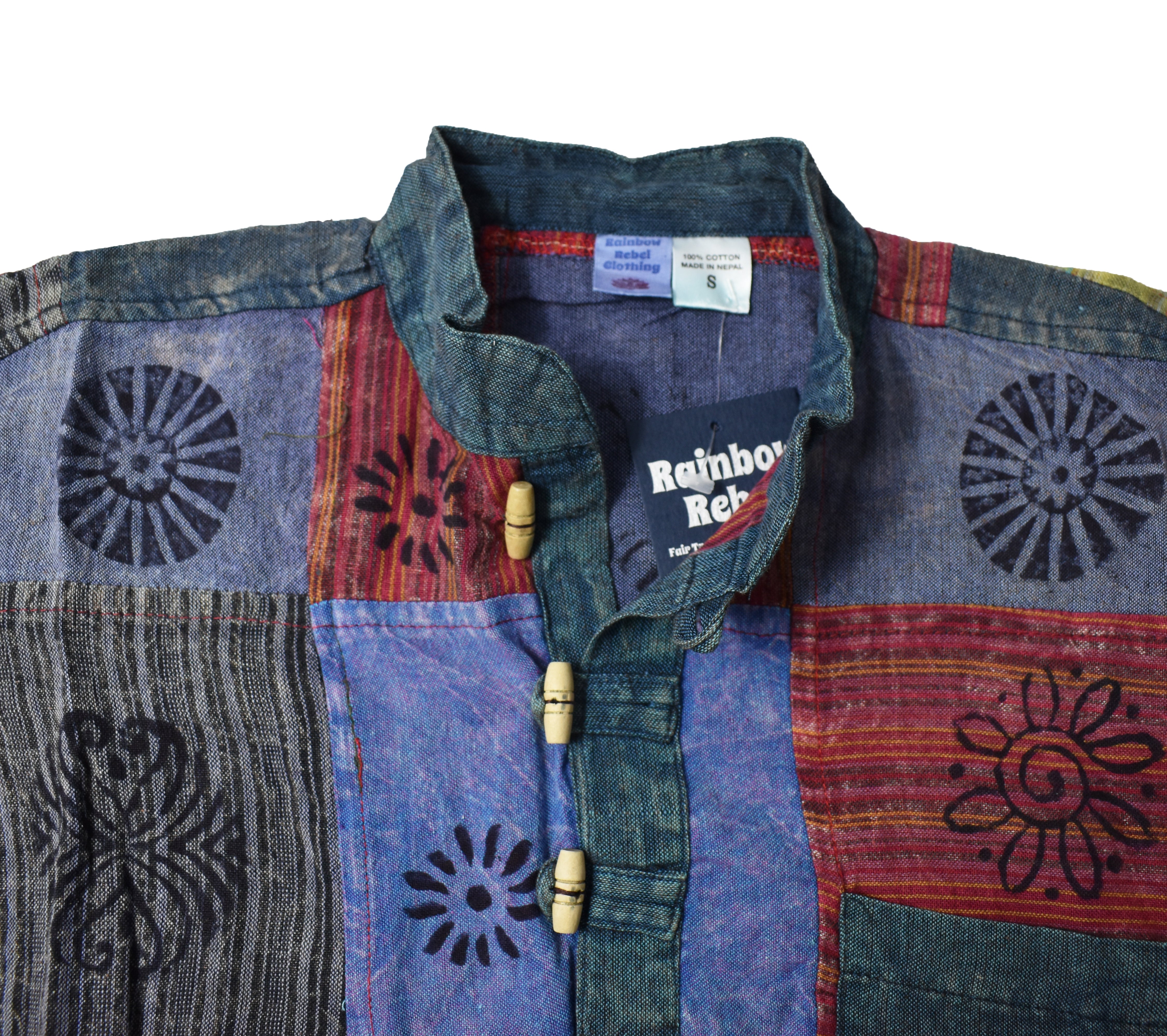 Patchwork Cotton Short Sleeve Shirt