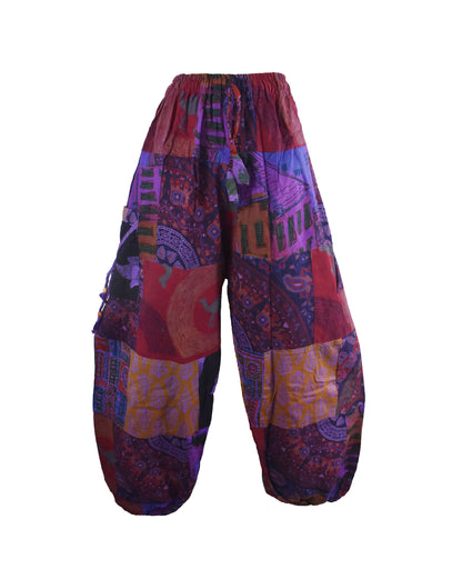 Patchwork Cotton Harem Trousers