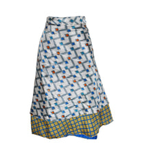 Tea Calf Length Sari Silk Wrap Skirt 72"