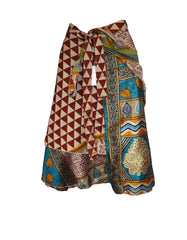 Tea Calf Length Sari Silk Wrap Skirt 72"