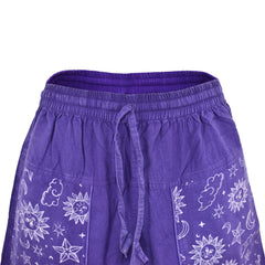 Celestial Print Cotton Harem Trousers