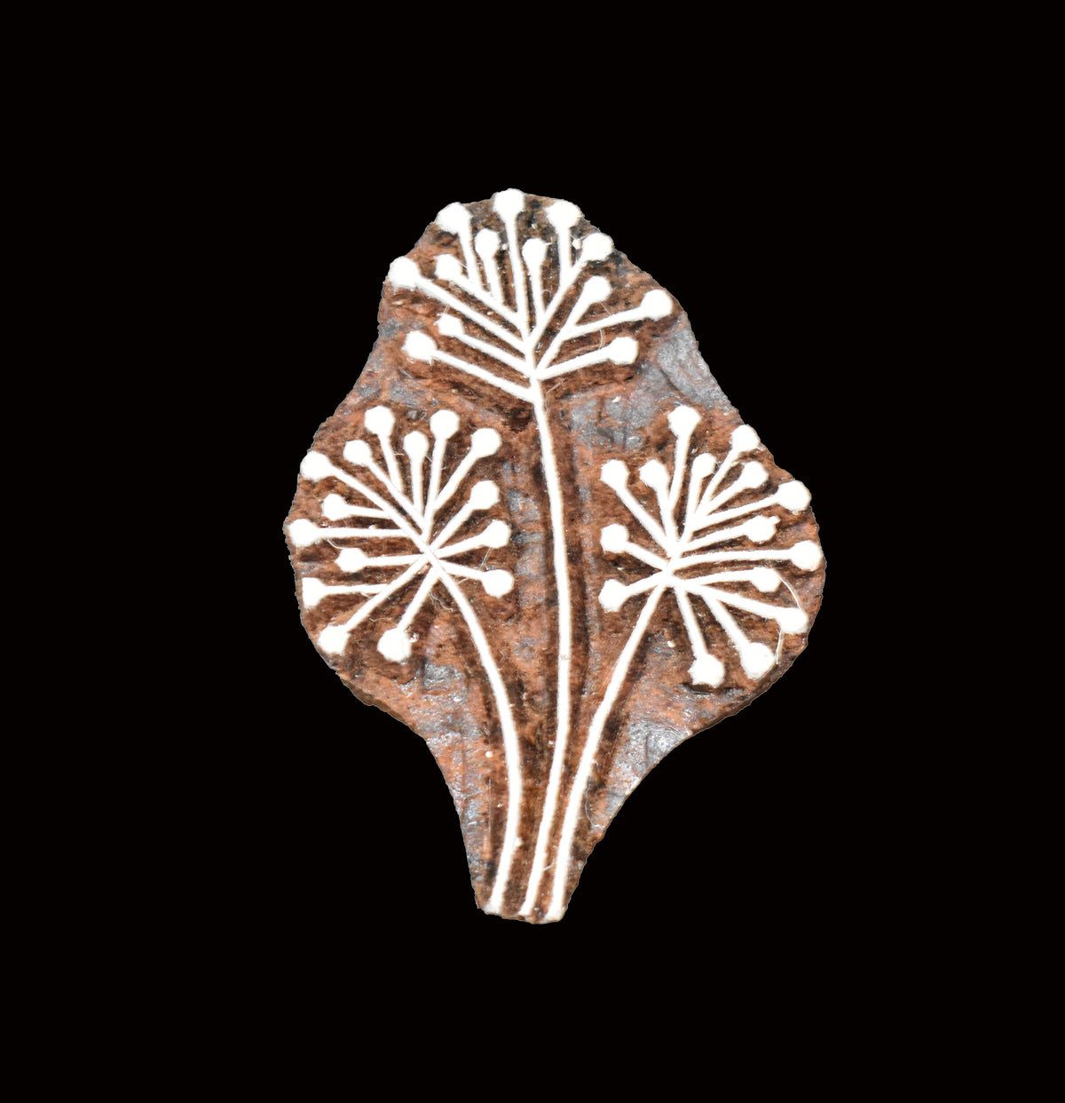 Indian Wood Printing Block - Dandelion (5.5cm)